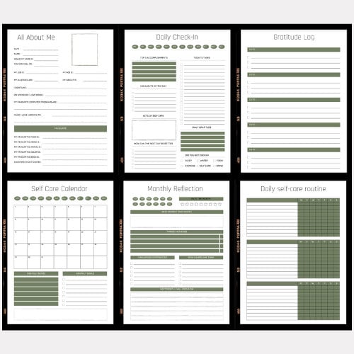 Self-Care Planner, Self-Care Tracker, Mental Health Mindfulness, Printable PDF Download, Healing Anxiety Self Love, Self Care Journal