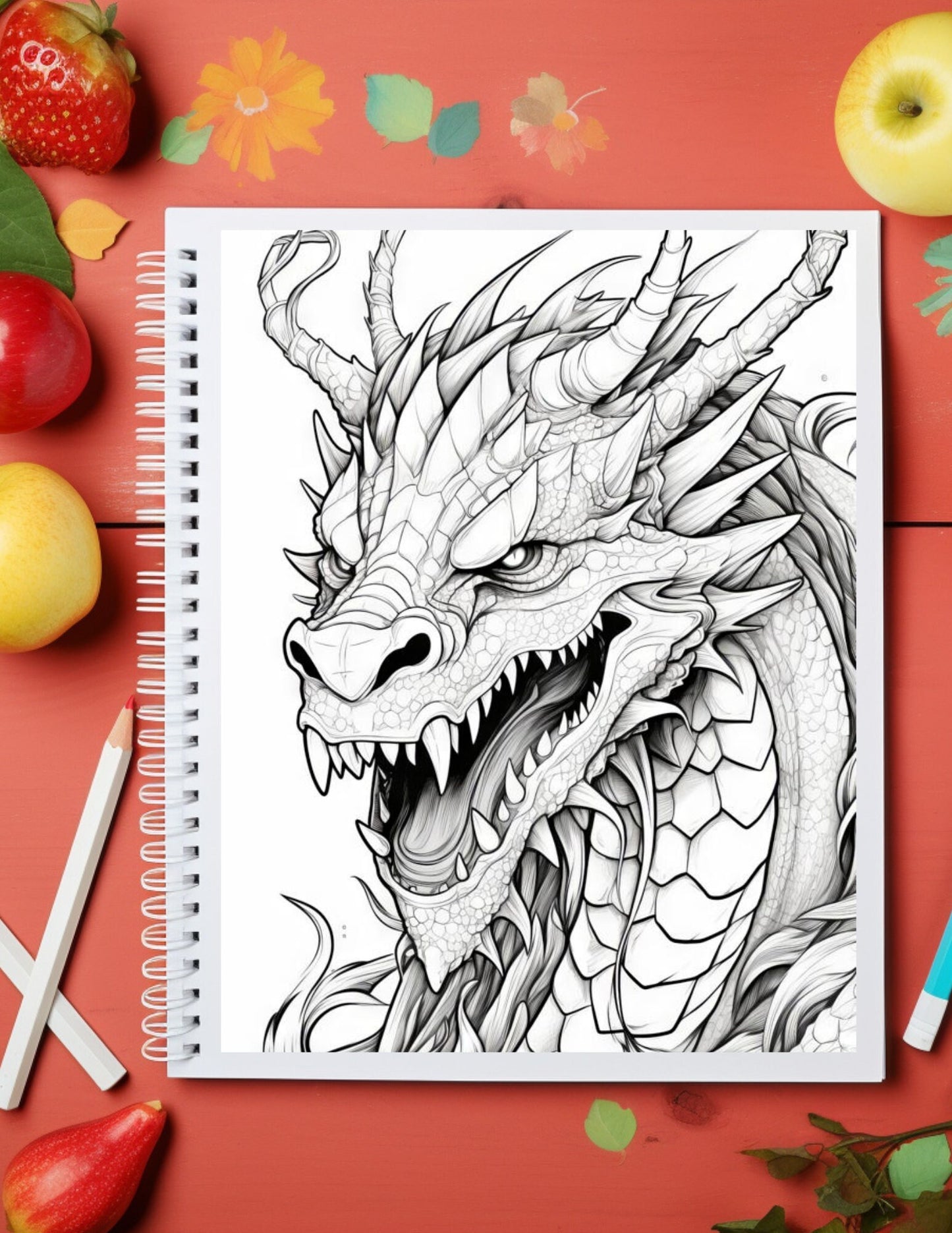 Fantasy Pattern Printable Coloring Book For Adults or Teens. Fantasy Coloring Pages, Relaxing hobby to destress, goth mystic colouring pages