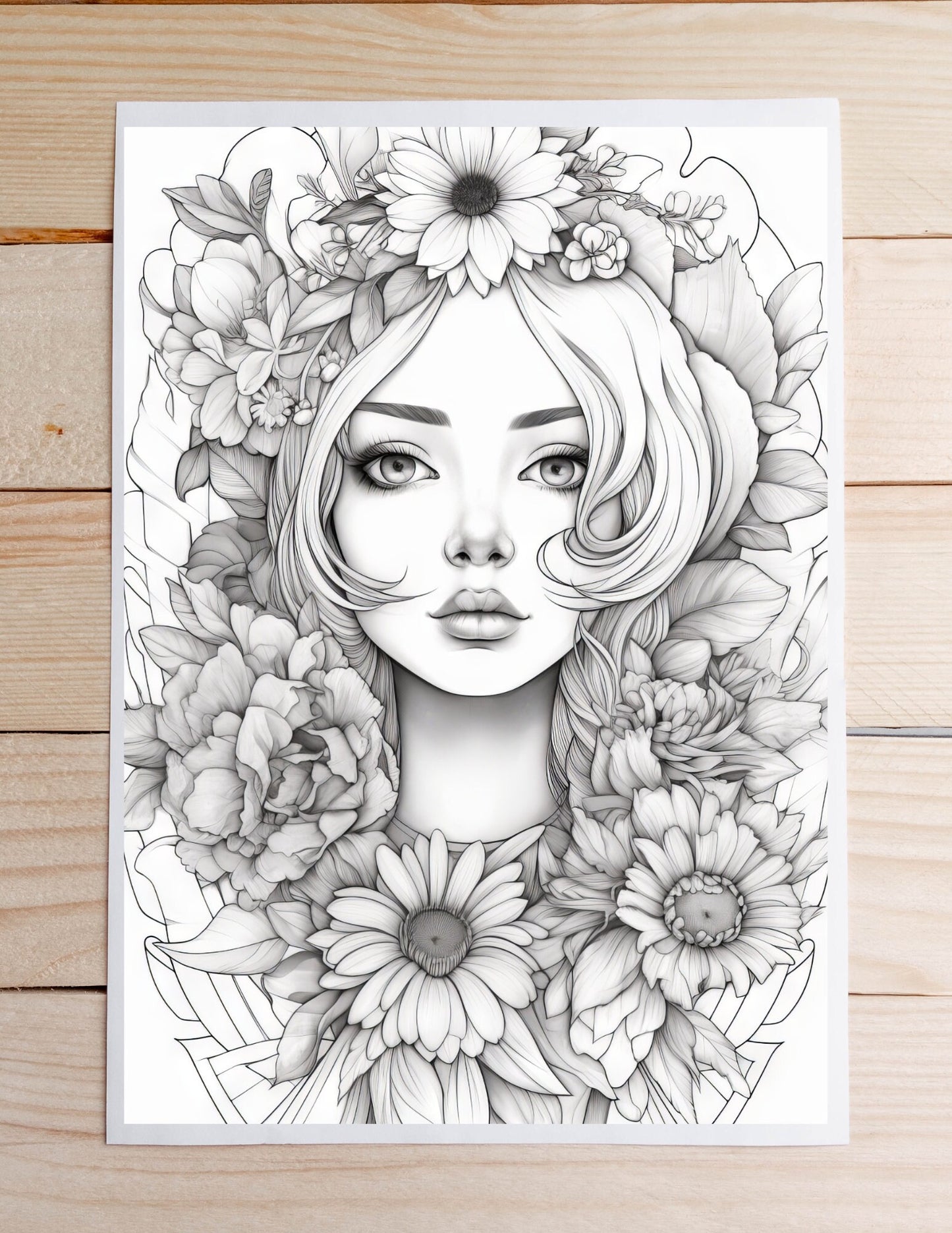 Fantasy Fairies Coloring Book - Printable, Whimsical, Mythical Creatures, Instant Download, Procreate, DIY, Stress Relief.