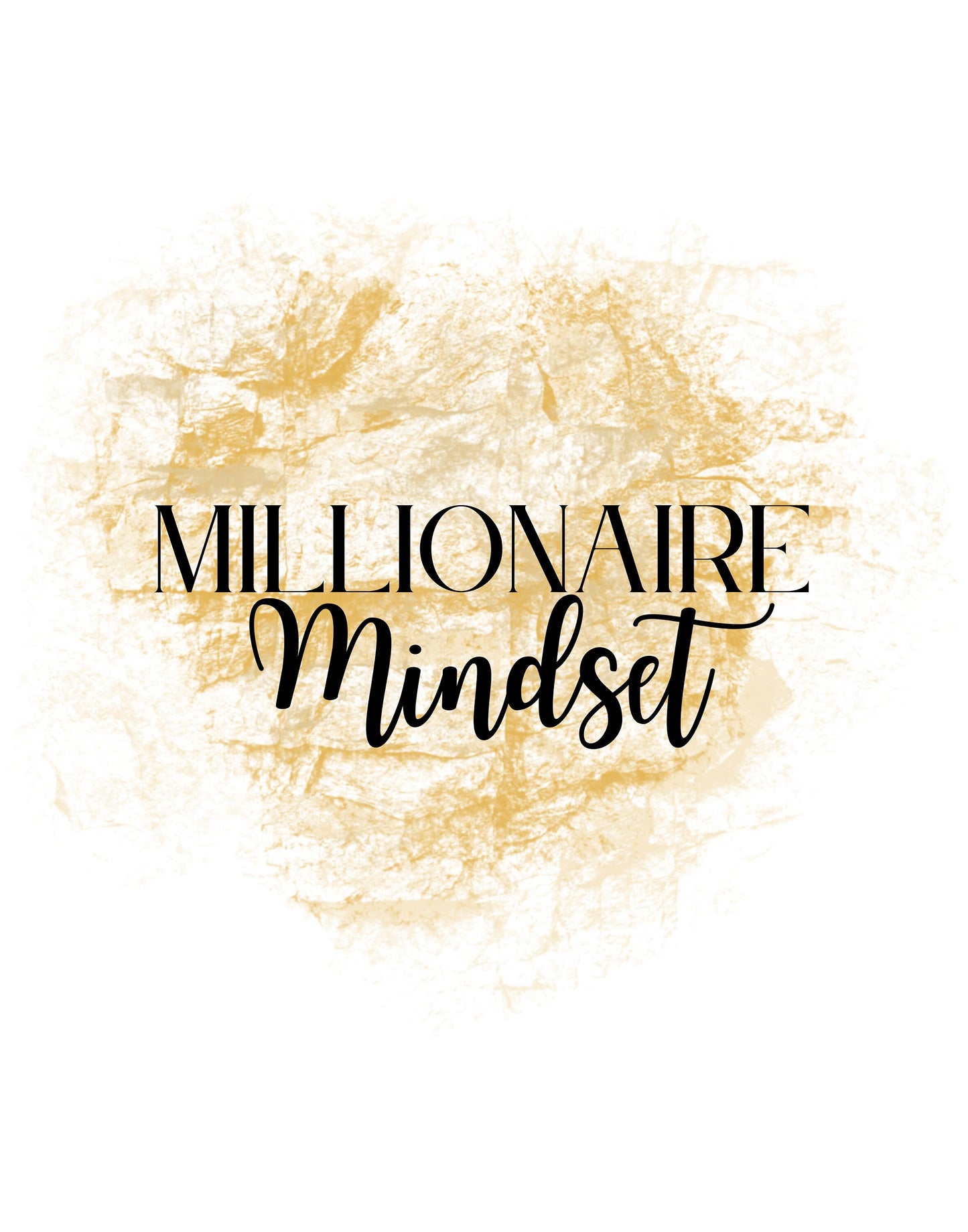 Digital Millionaire Mindset Wall Art Download in Gold - Wealth Affirmations, Success Quotes - Inspirational Decor