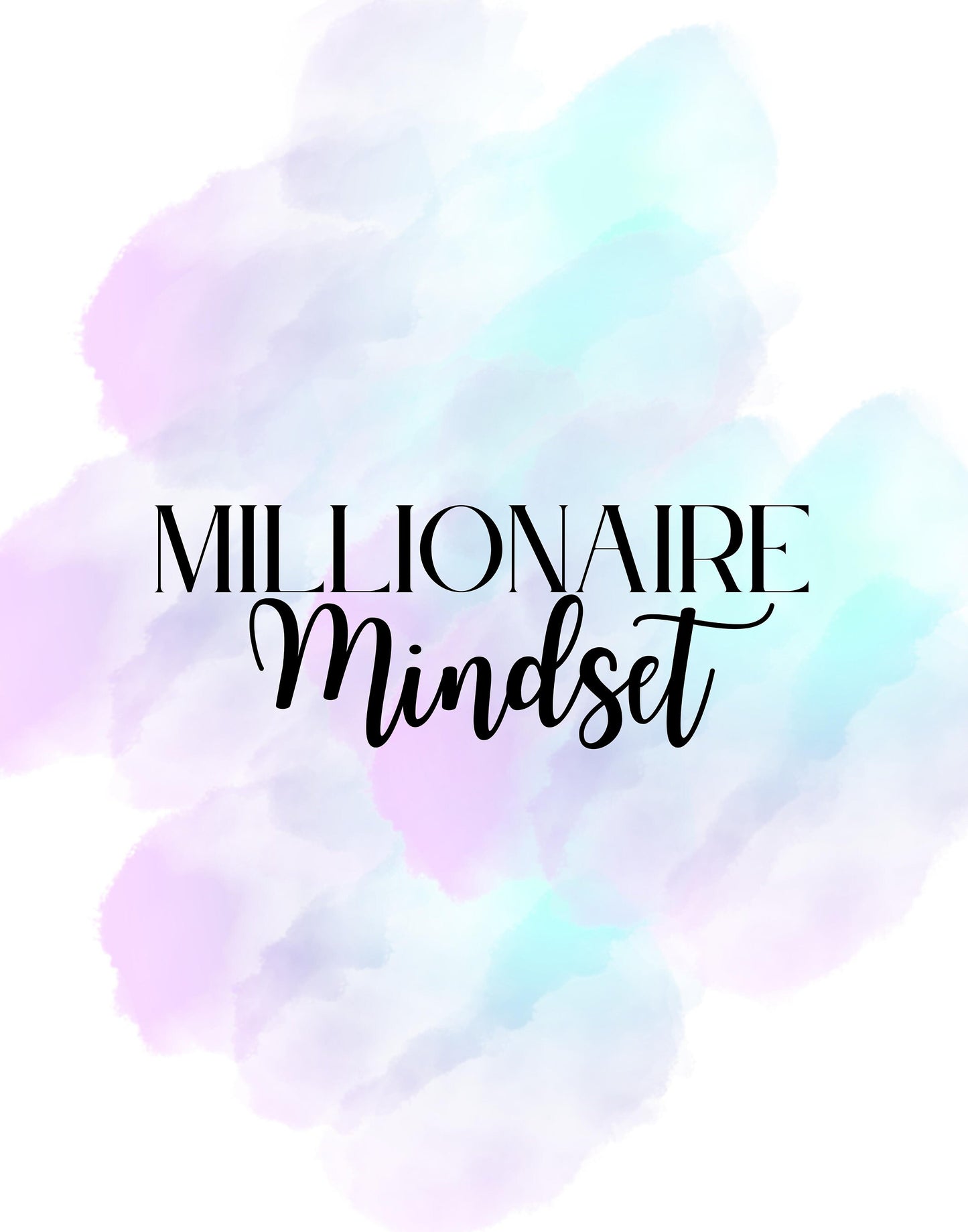 Digital Millionaire Mindset Wall Art Download in Pastel - Wealth Affirmations, Success Quotes - Inspirational Decor