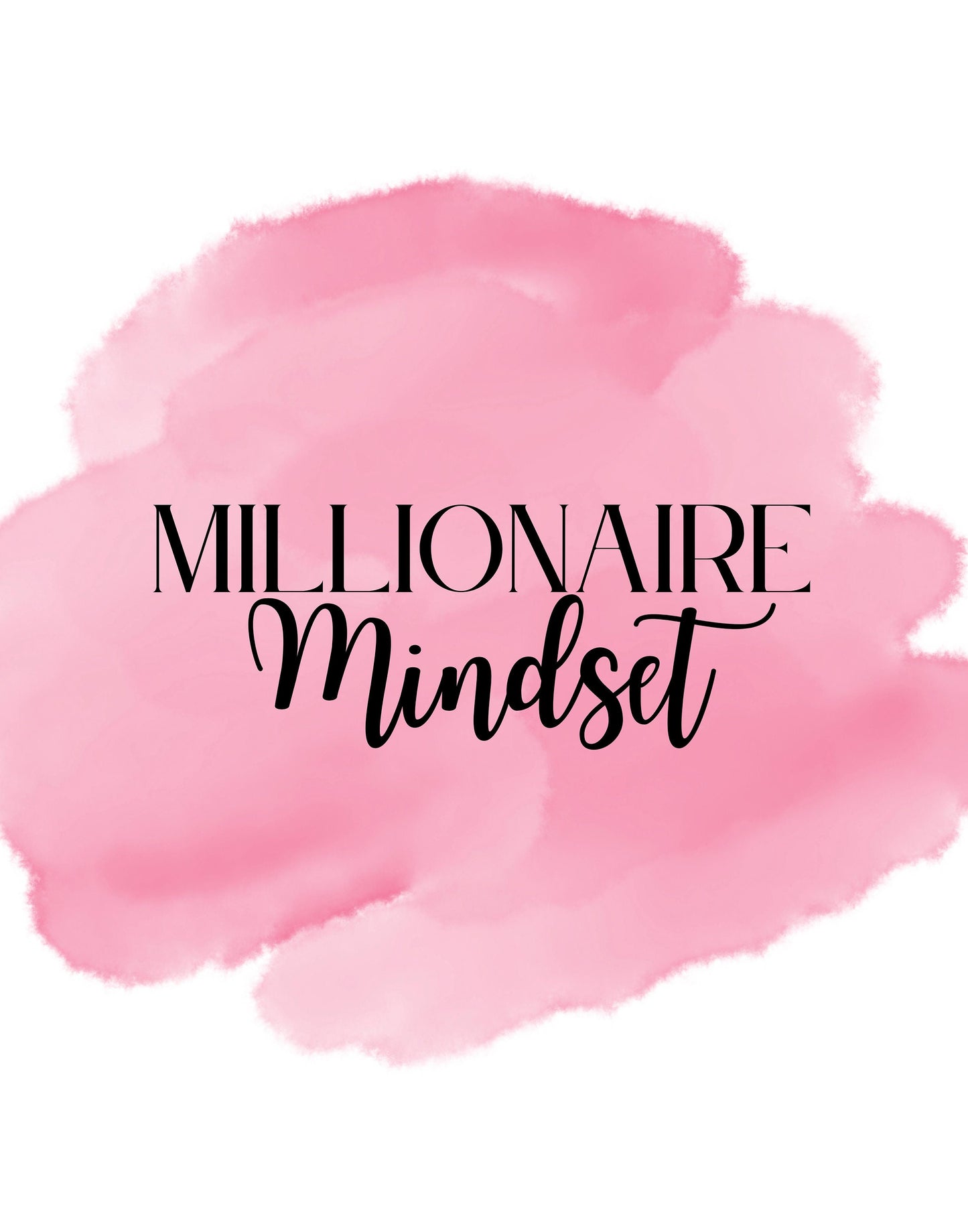 Digital Millionaire Mindset Wall Art Download in Pink - Wealth Affirmations, Success Quotes - Inspirational Decor