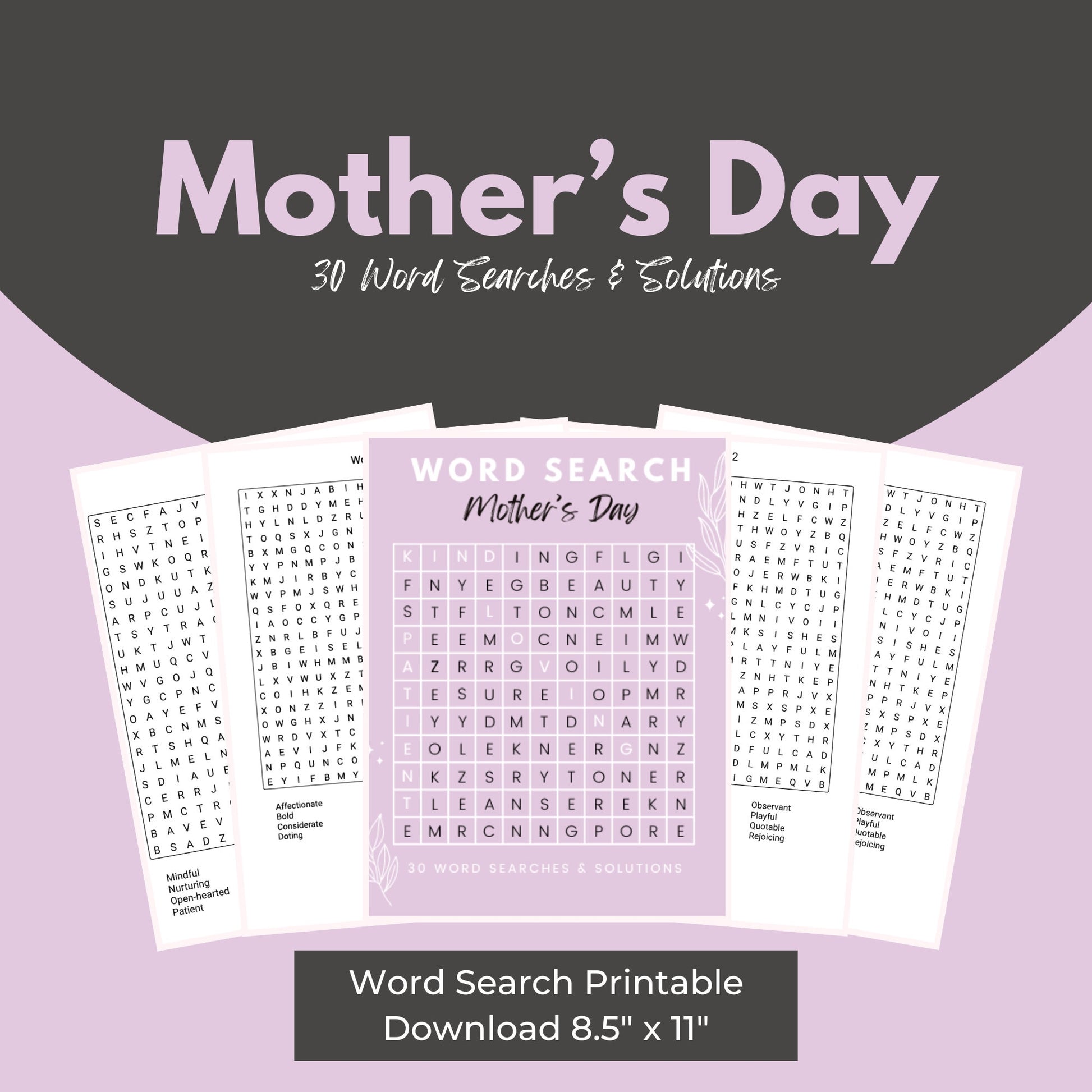 Mother's Day Word Search, Mother's Day Gift, Mom Printable, Mother's Day Puzzle Printable, Mom Word Search, Mother's Day Template