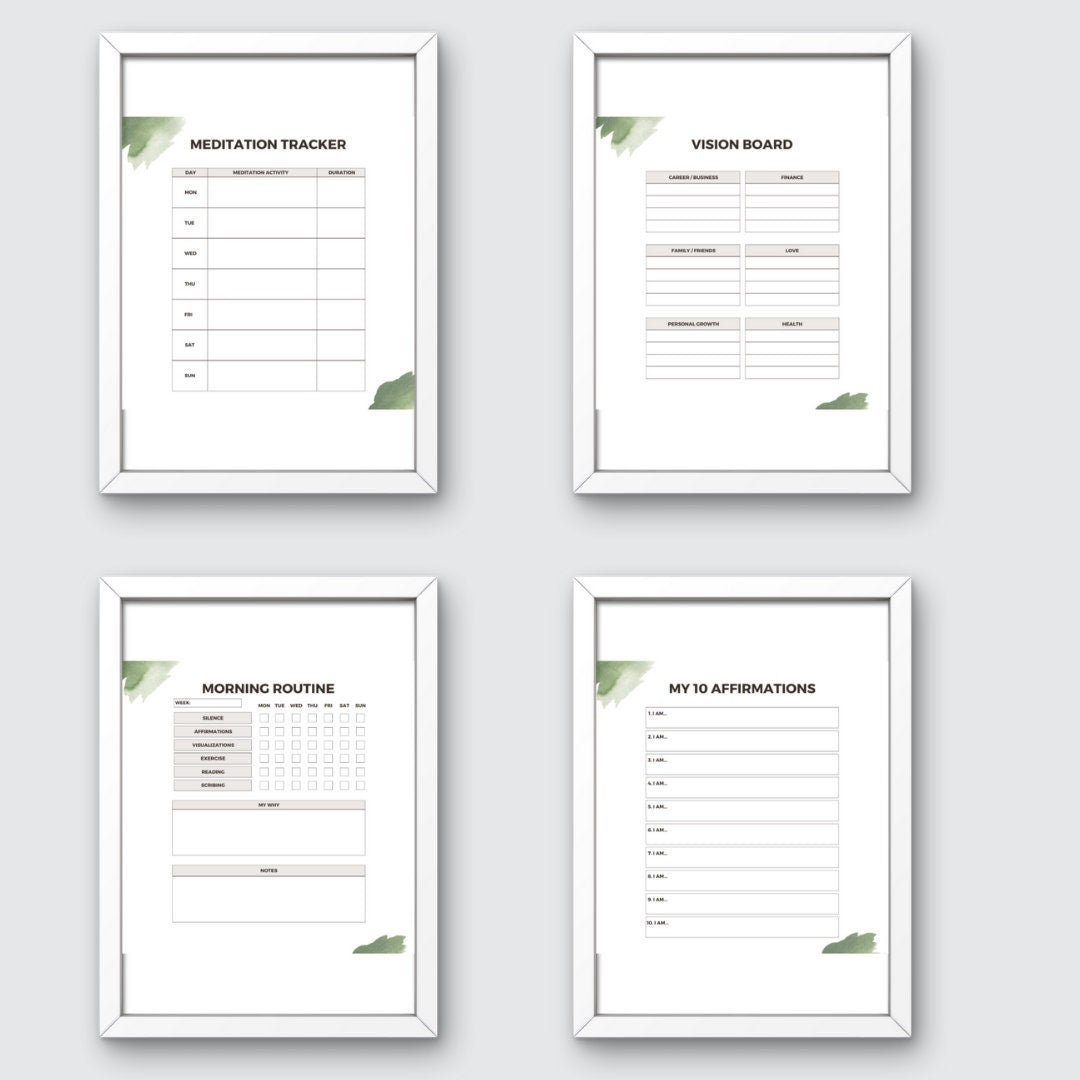 Printable Manifestation Journal for Intentional Manifesting, Law of Attraction, Self-Reflection, Manifesting Planner and Goal Setting