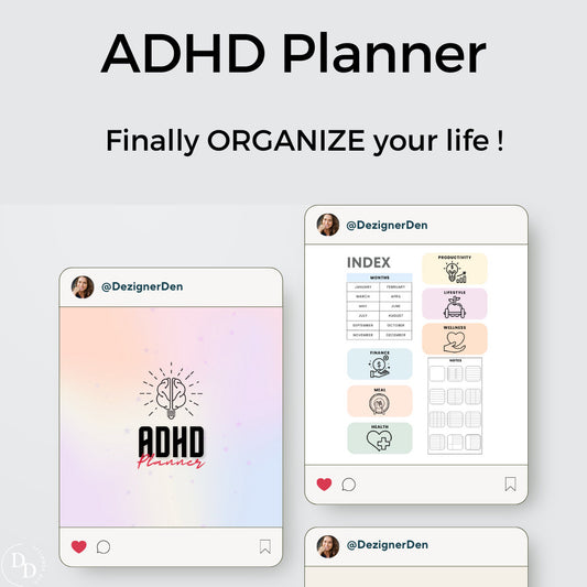 ADHD Printable Planner | ADHD Organization | ADHD Journal | Productivity Planner | Daily Planner Printable
