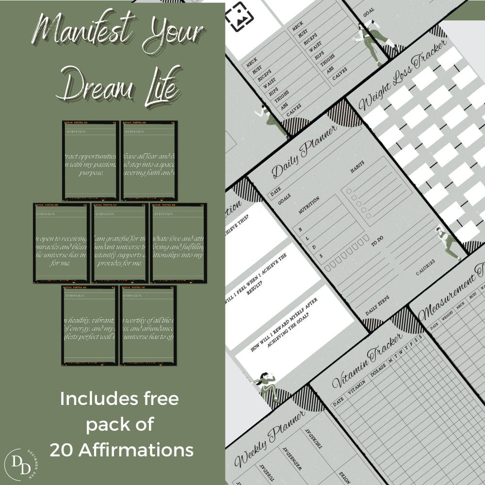 Printable Manifestation Journal for Intentional Manifesting, Law of Attraction, Self-Reflection, Manifesting Planner and Goal Setting