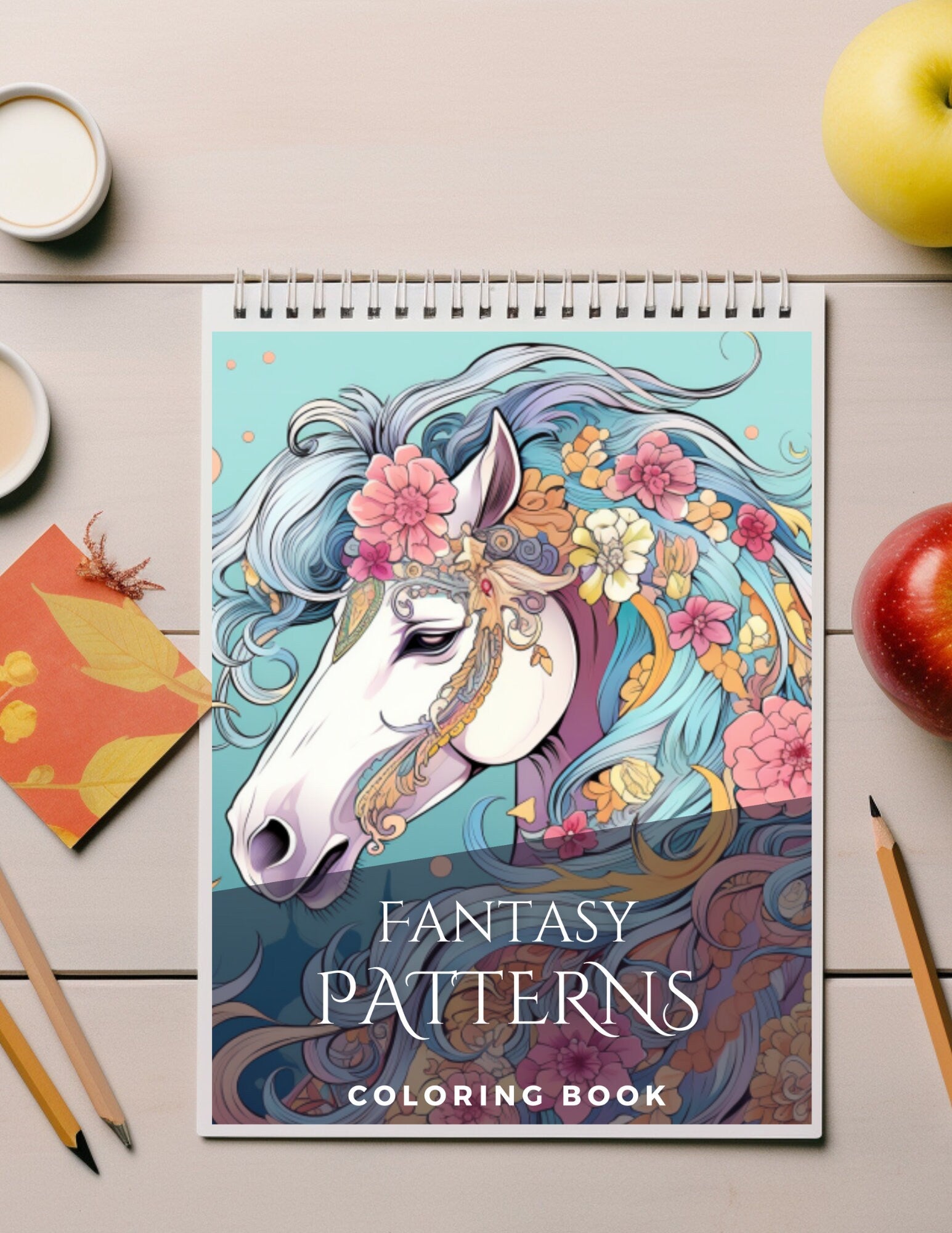 Fantasy Pattern Printable Coloring Book For Adults or Teens. Fantasy Coloring Pages, Relaxing hobby to destress, goth mystic colouring pages