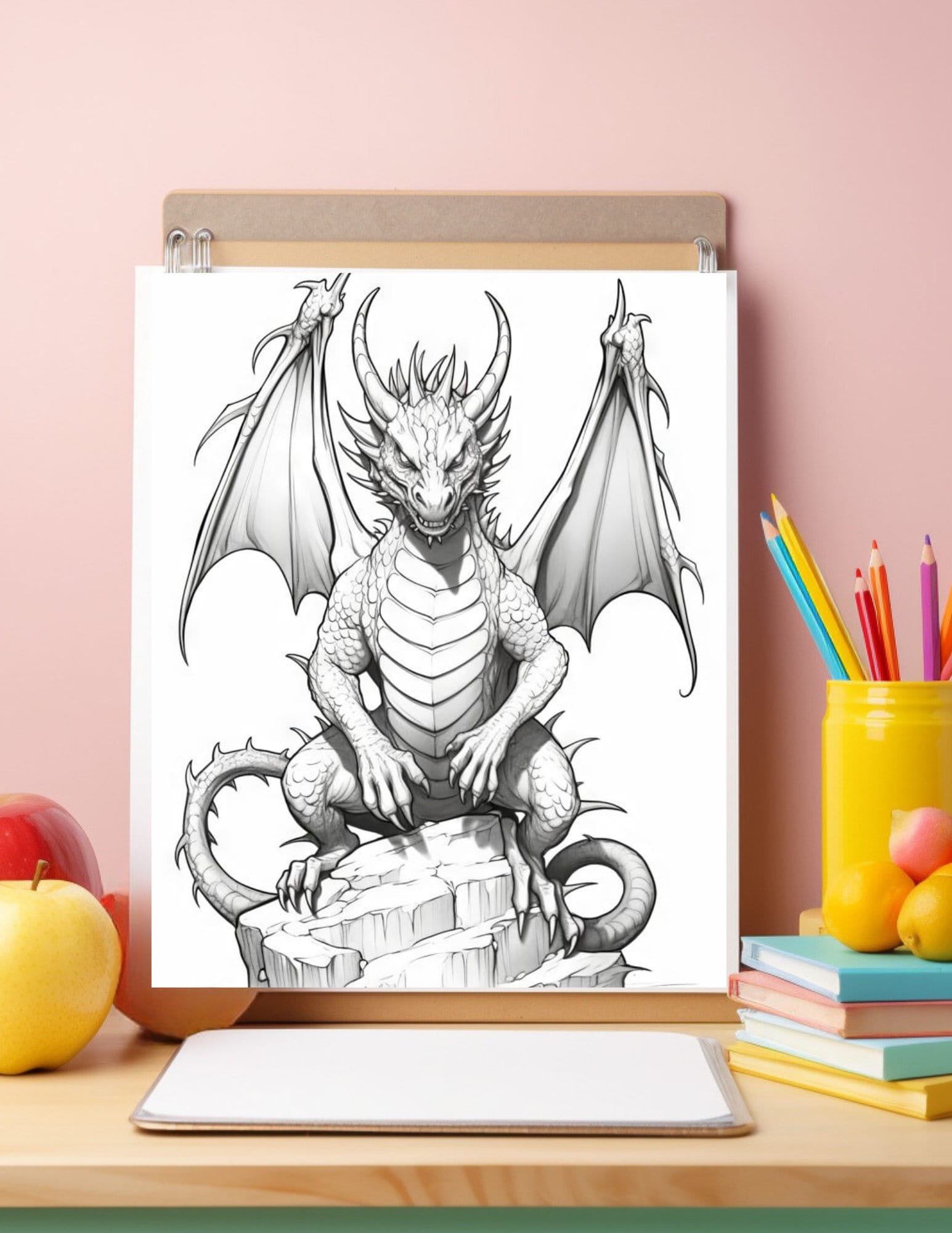 Fantasy Dragons Coloring Book - Printable, Mythical Creatures, Whimsical, Instant Download, Procreate, DIY, Stress Relief
