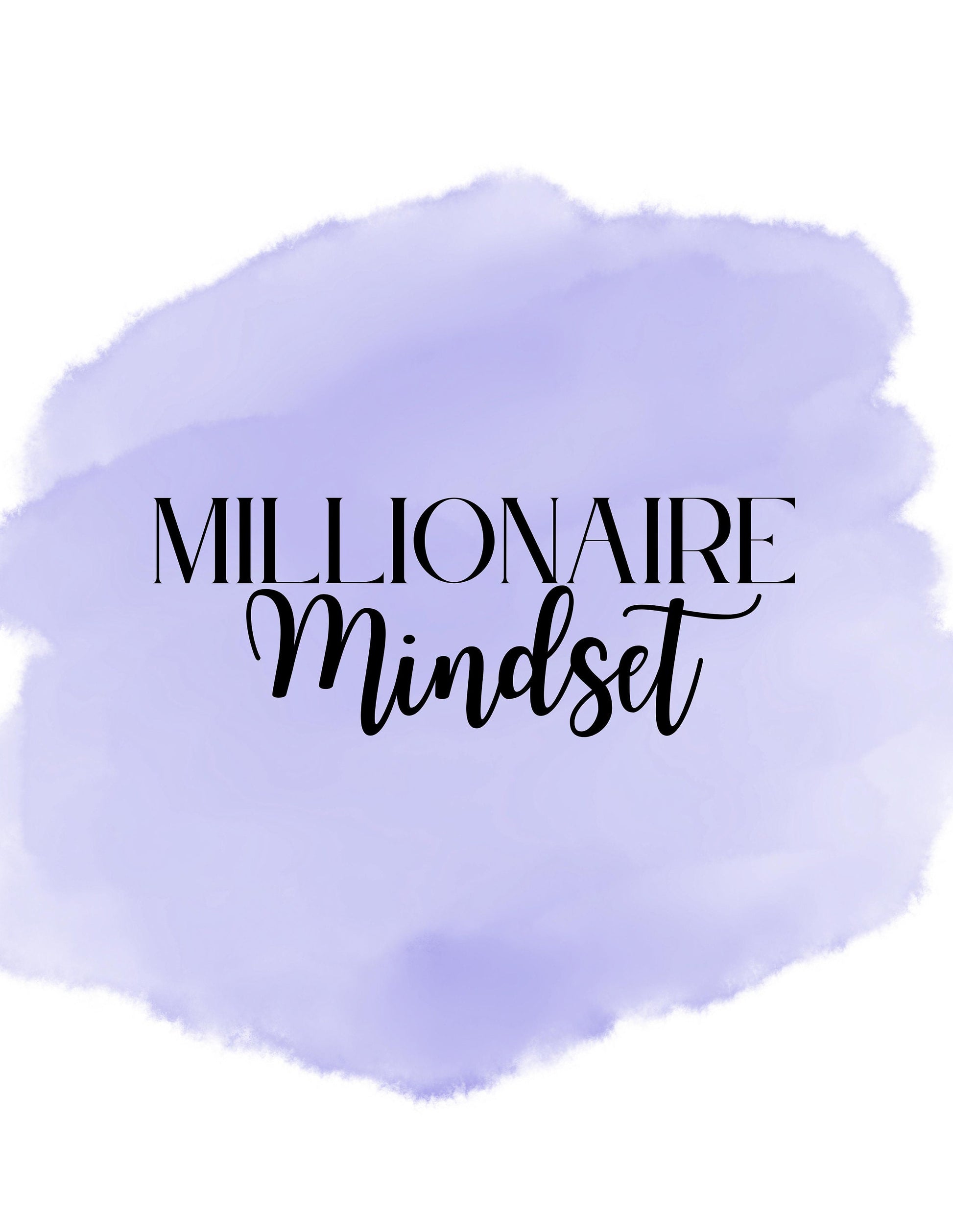 Digital Millionaire Mindset Wall Art Download in Lilac - Wealth Affirmations, Success Quotes - Inspirational Decor