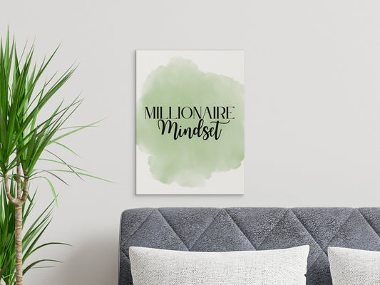 Digital Millionaire Mindset Wall Art Download in Sage - Wealth Affirmations, Success Quotes - Inspirational Decor
