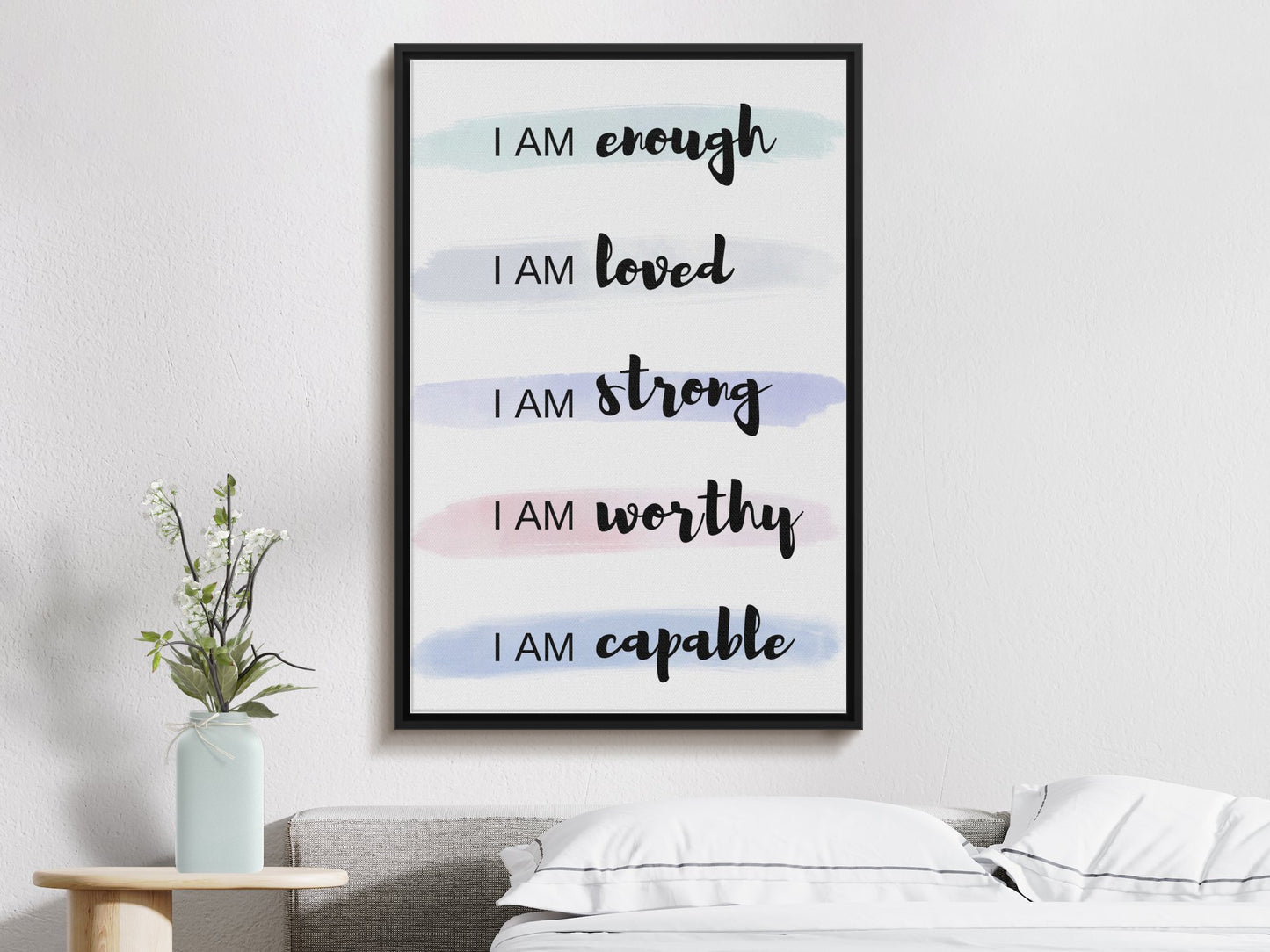 Positive Affirmation Wall Art, You Are Enough print, Be Kind to Yourself quote wall art printable digital download