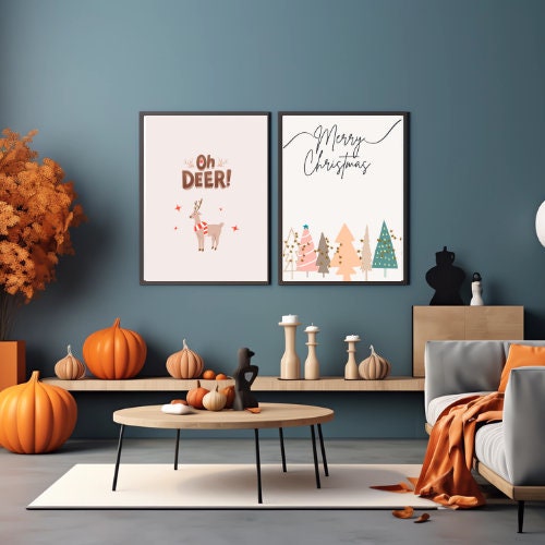 Christmas gallery wall art trendy prints, 29 Christmas digital prints, holiday prints, xmas prints, merry Christmas, Christmas print