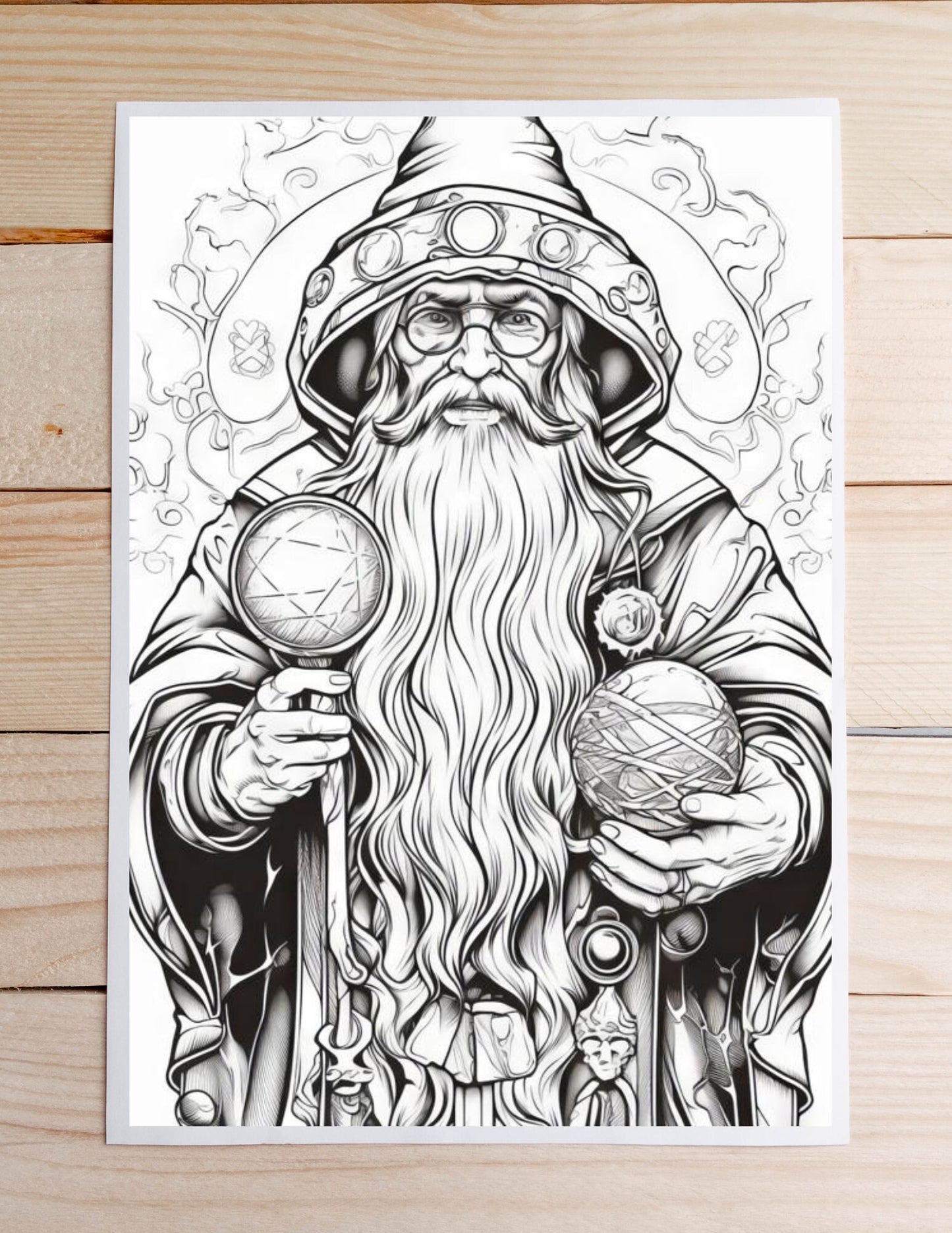 Fantasy Pattern Printable Coloring Book For Adults or Teens. Fantasy Coloring Pages, Relaxing hobby to destress, goth mystic colouring pages