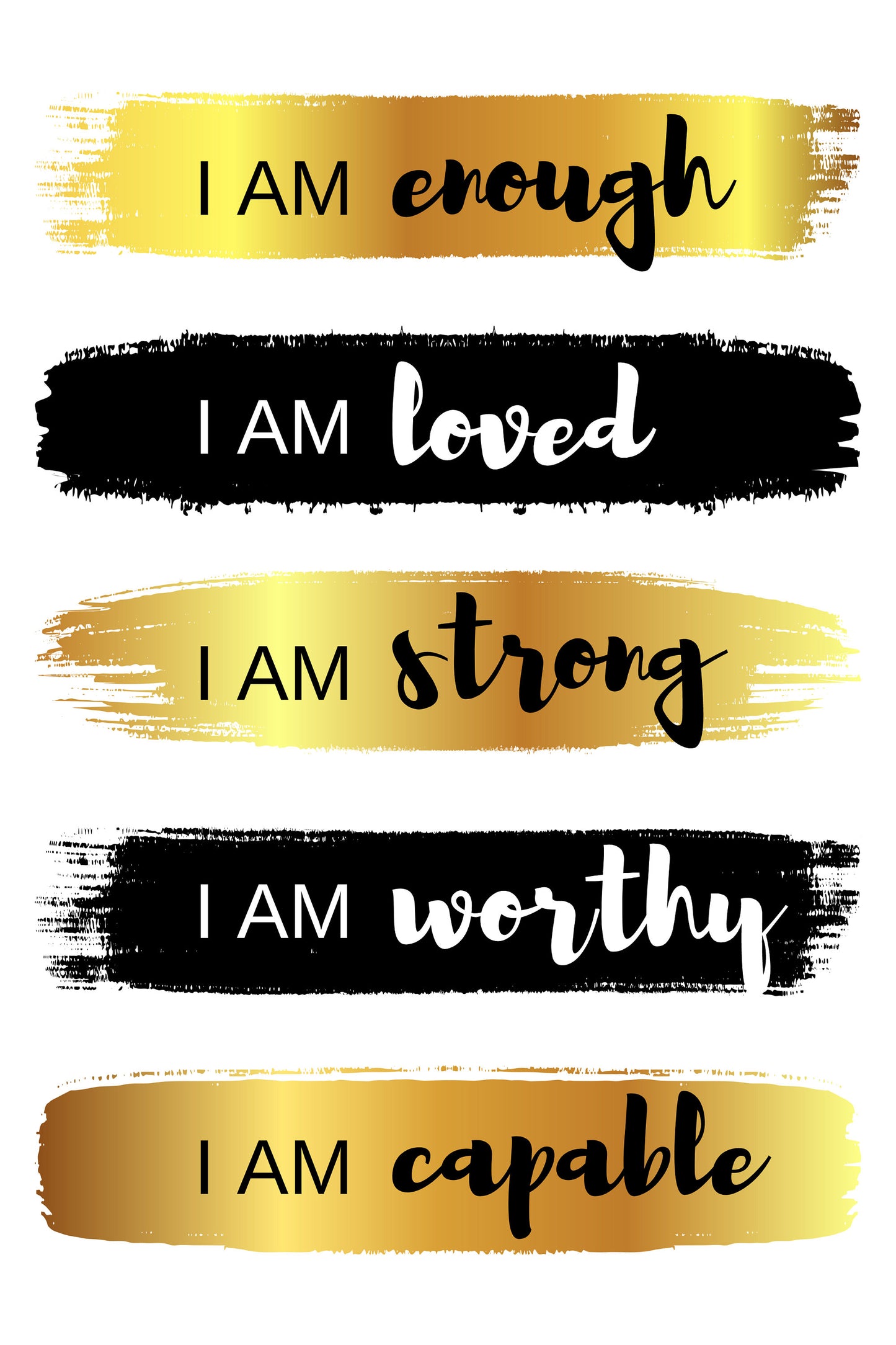 Positive Affirmation Wall Art, You Are Enough print, Be Kind to Yourself quote wall art printable digital download