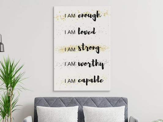 Positive Affirmation Wall Art, You Are Enough print, Be Kind to Yourself quote wall art printable digital download