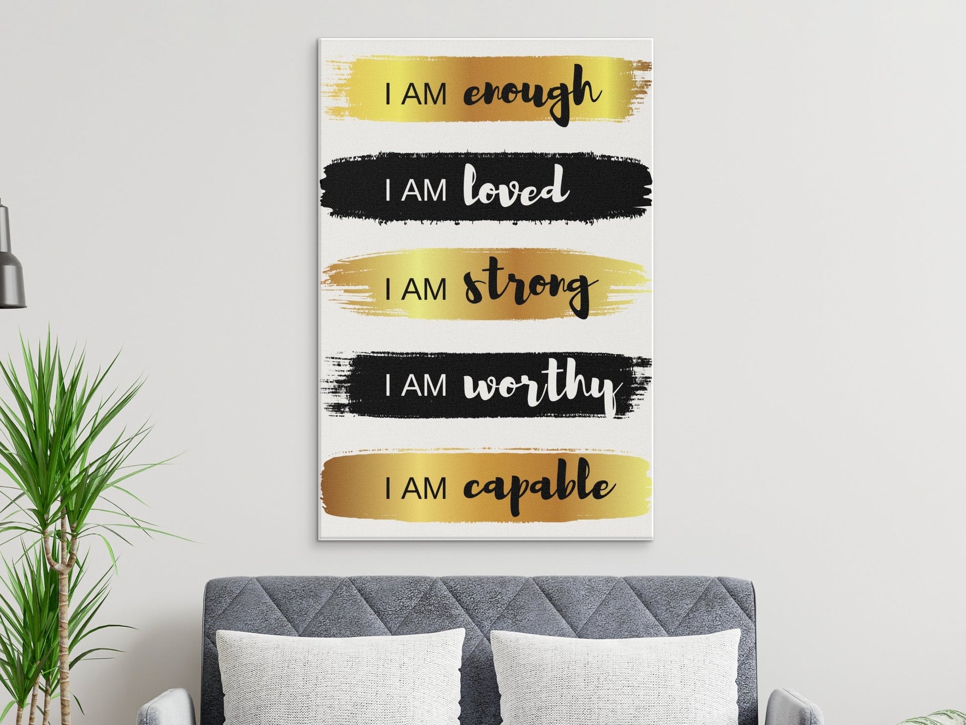 Positive Affirmation Wall Art, You Are Enough print, Be Kind to Yourself quote wall art printable digital download