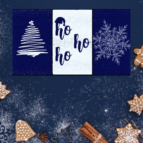 Deck the Halls! Christmas Print Set of 3, Xmas Wall Art, Trendy Decor, Digital Download - Holiday Print Ensemble for Festive Home Ambiance.