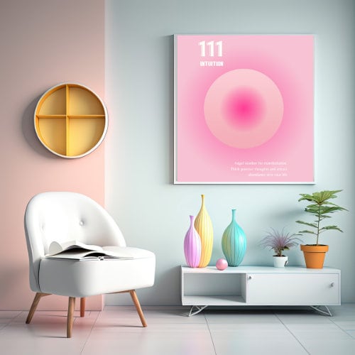 angel number 111 print, lucky number 111 art print, custom number 111 print, framed printable Wall Art