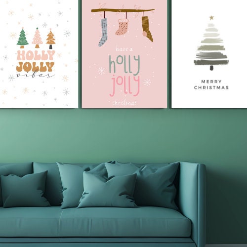 Christmas gallery wall art trendy prints, 29 Christmas digital prints, holiday prints, xmas prints, merry Christmas, Christmas print