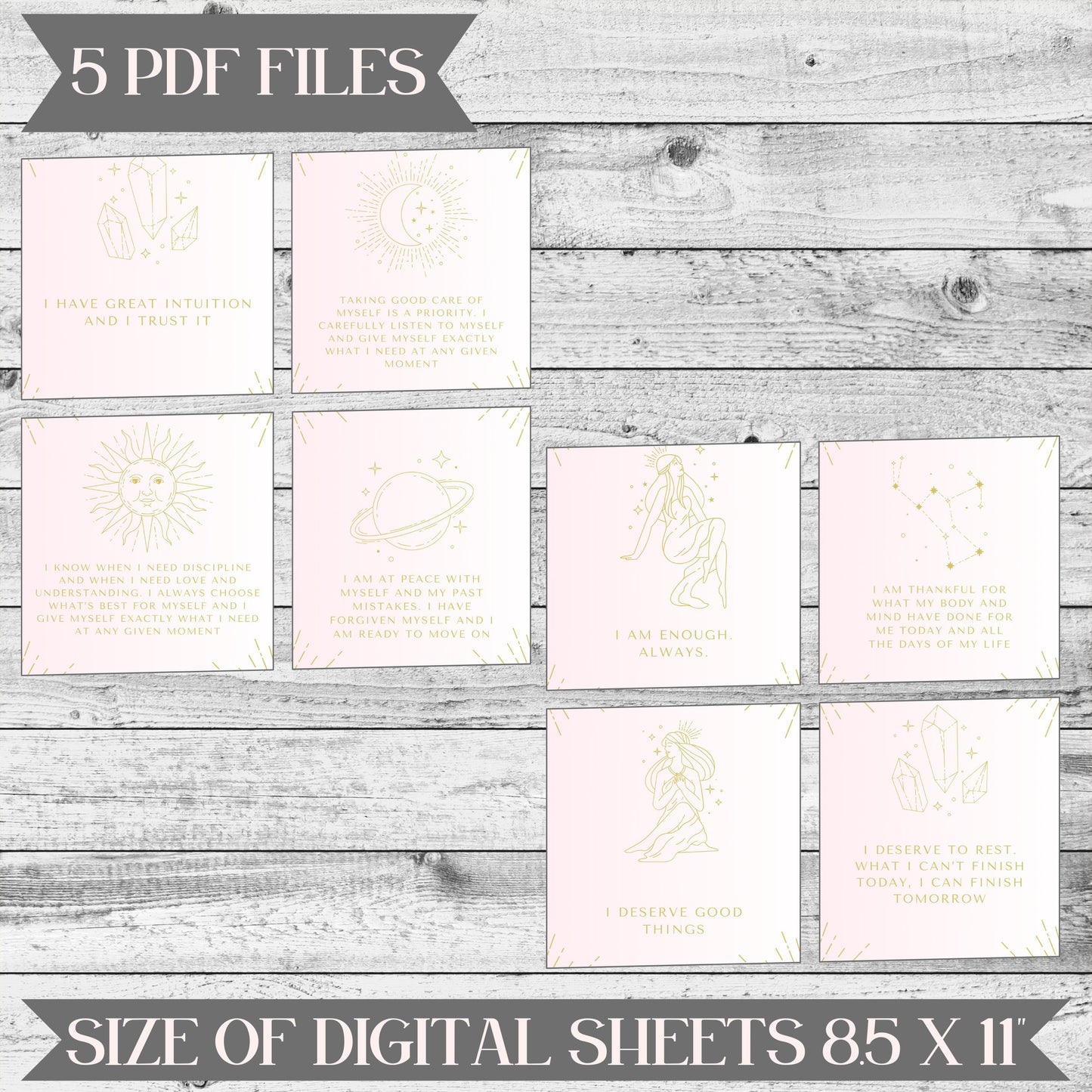 Empower Your Journey, 25 Digital Self Worth Affirmation Cards for Daily Inspiration and Positive Transformation - Printable Download