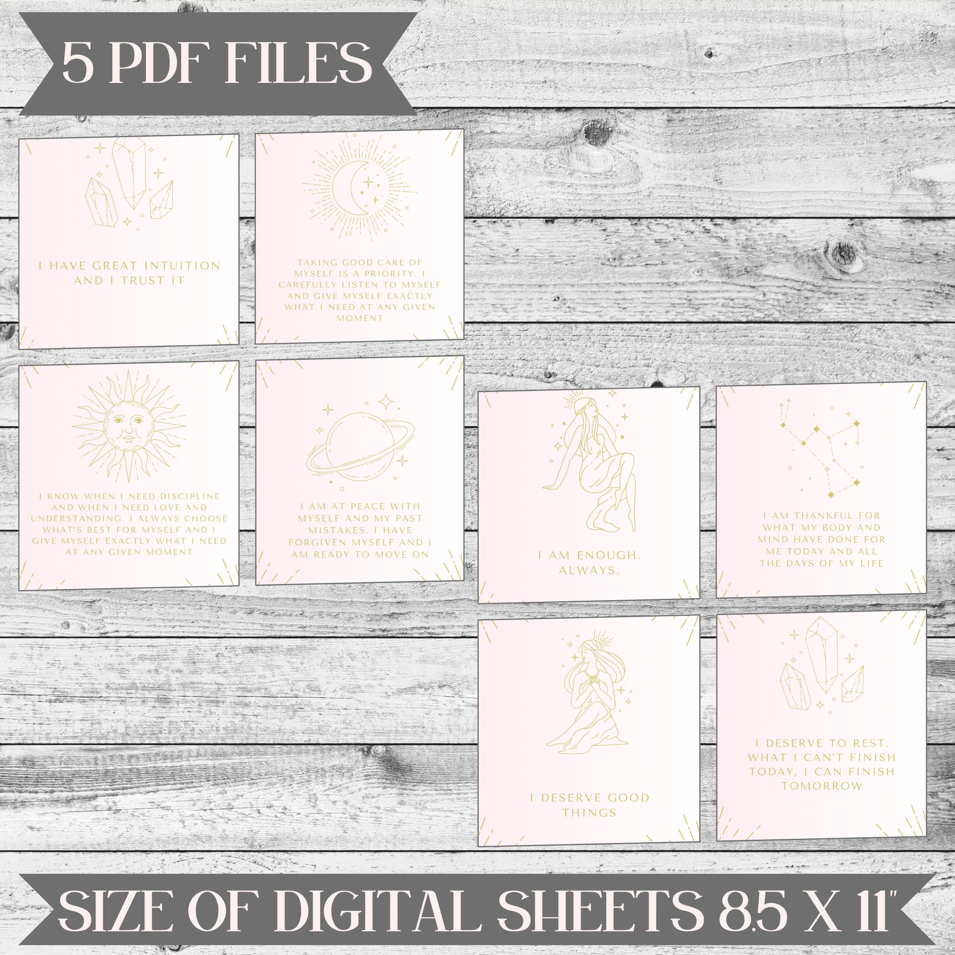 Empower Your Journey, 25 Digital Self Worth Affirmation Cards for Daily Inspiration and Positive Transformation - Printable Download