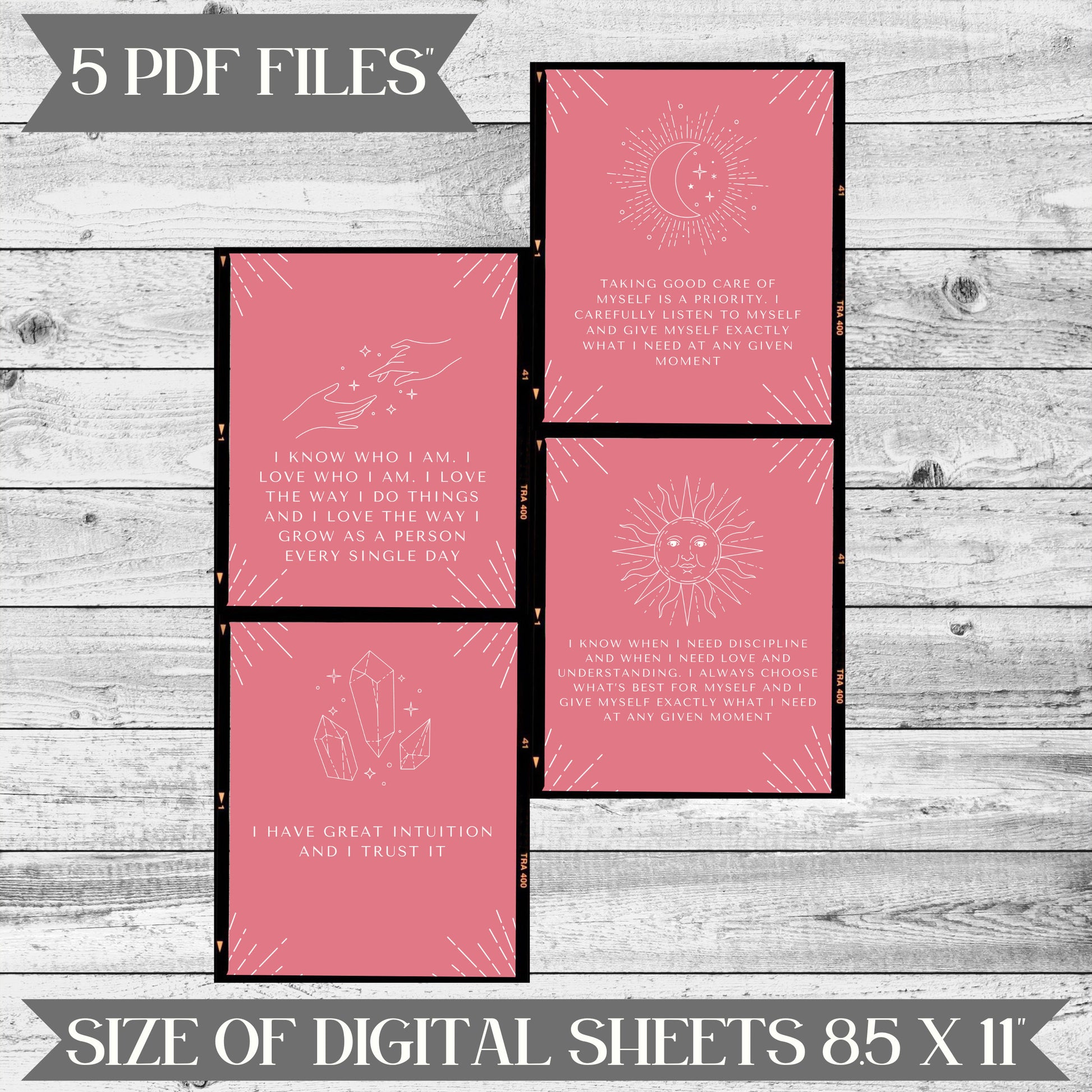 Empower Your Journey, 25 Digital Self Worth Affirmation Cards for Daily Inspiration and Positive Transformation - Printable Download